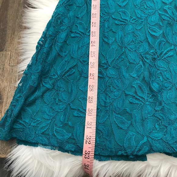 New Almost Famous stretch lace teal dress - Picture 6 of 6